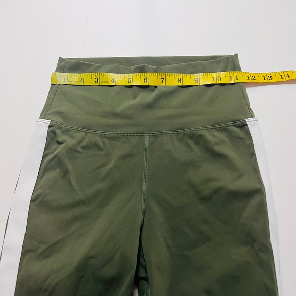 Zyia Active Side Striped High Rise Leggings Size 2 Green Cream - Picture 6 of 10